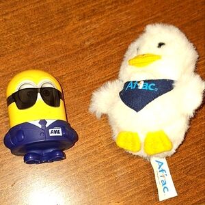Aflac Plush Duck and Minion Toy Set